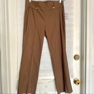 Anne Klein Pull On Brown (Mushroom) Dress Pants with front seams. NWT! Size 10